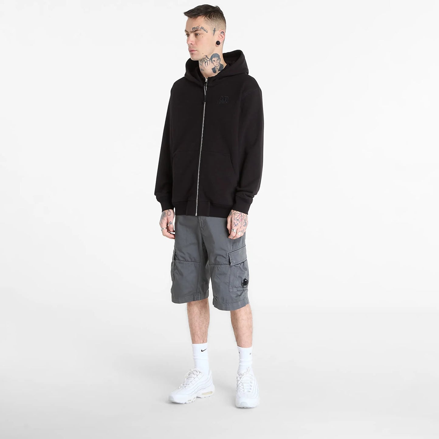 C.P Company Zip Hoodie Black 20CMSS025A-005086W